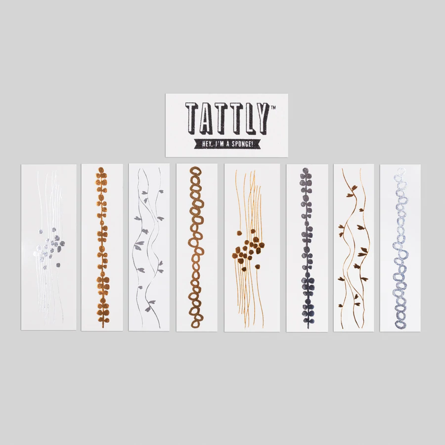 Set Tatuaggi Temporanei Metallici a base di inchiostro vegetale Tattly - Shop Millemamme
