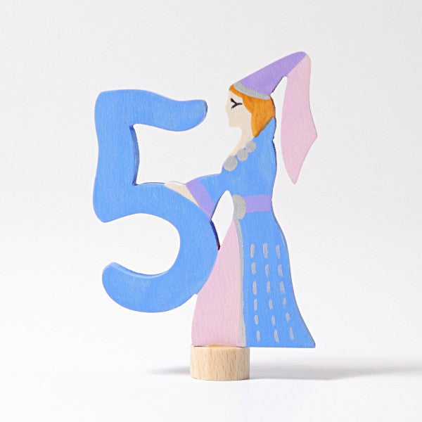 Figurina Fatata in legno, numero 5 Dama- Grimm's - Millemamme
