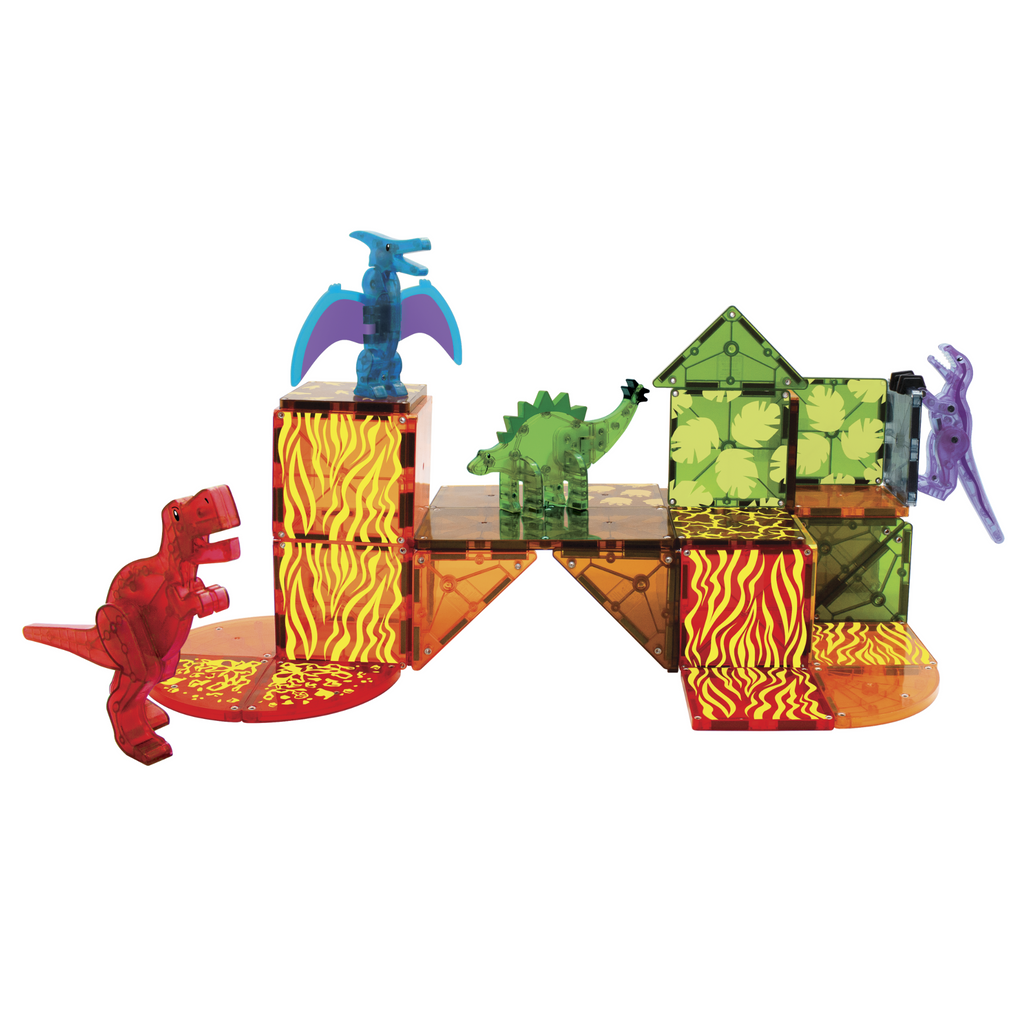 Dino World - Il Mondo dei Dinosauri - Set da 40 Pezzi - Magna-Tiles - Millemamme