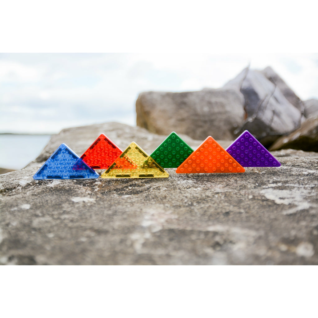 Tessere Magnetiche compatibili con Lego® - Triangoli ad Angolo Retto 12 pezzi - Magbrix - Shop Millemamme