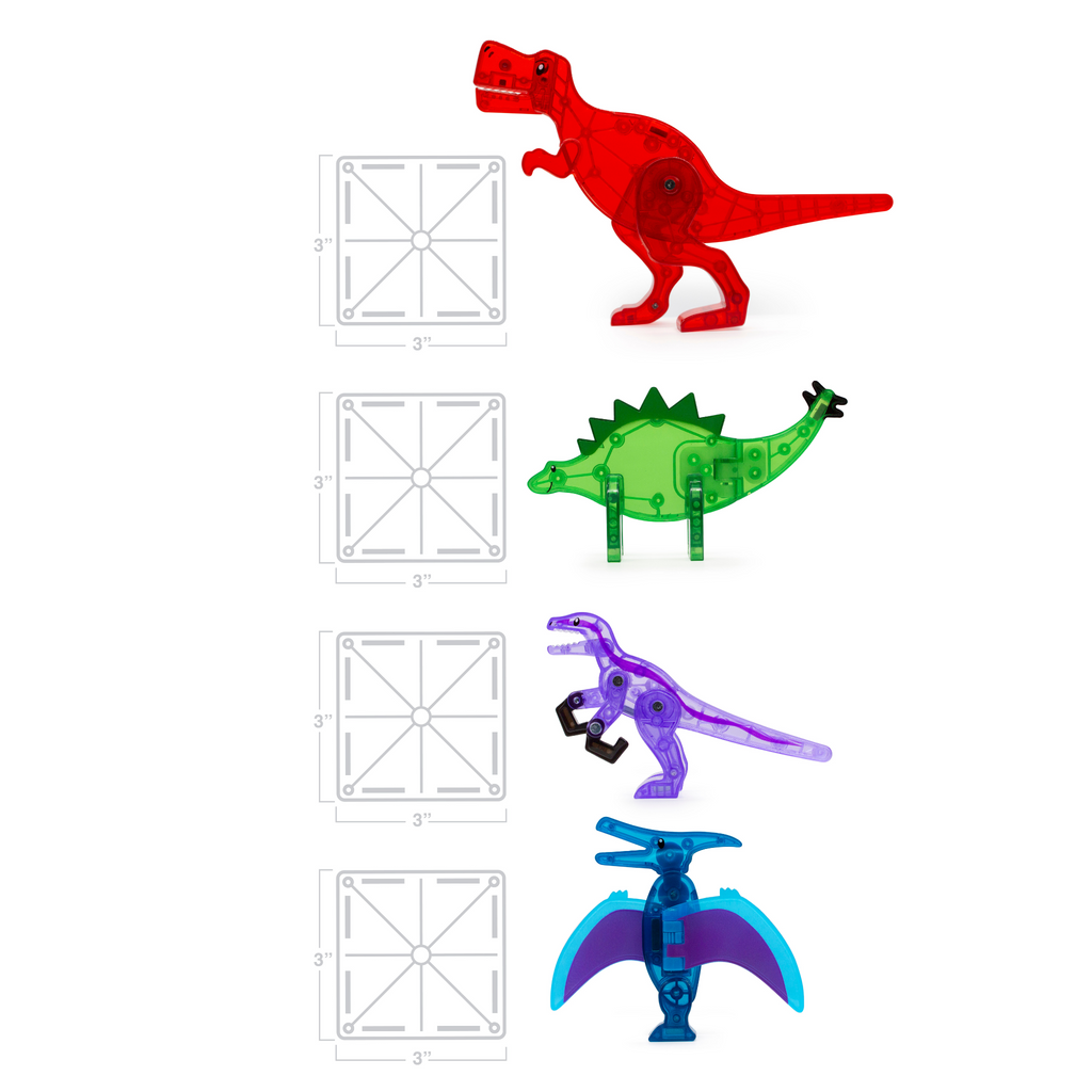 Dino World - Il Mondo dei Dinosauri - Set da 40 Pezzi - Magna-Tiles - Millemamme