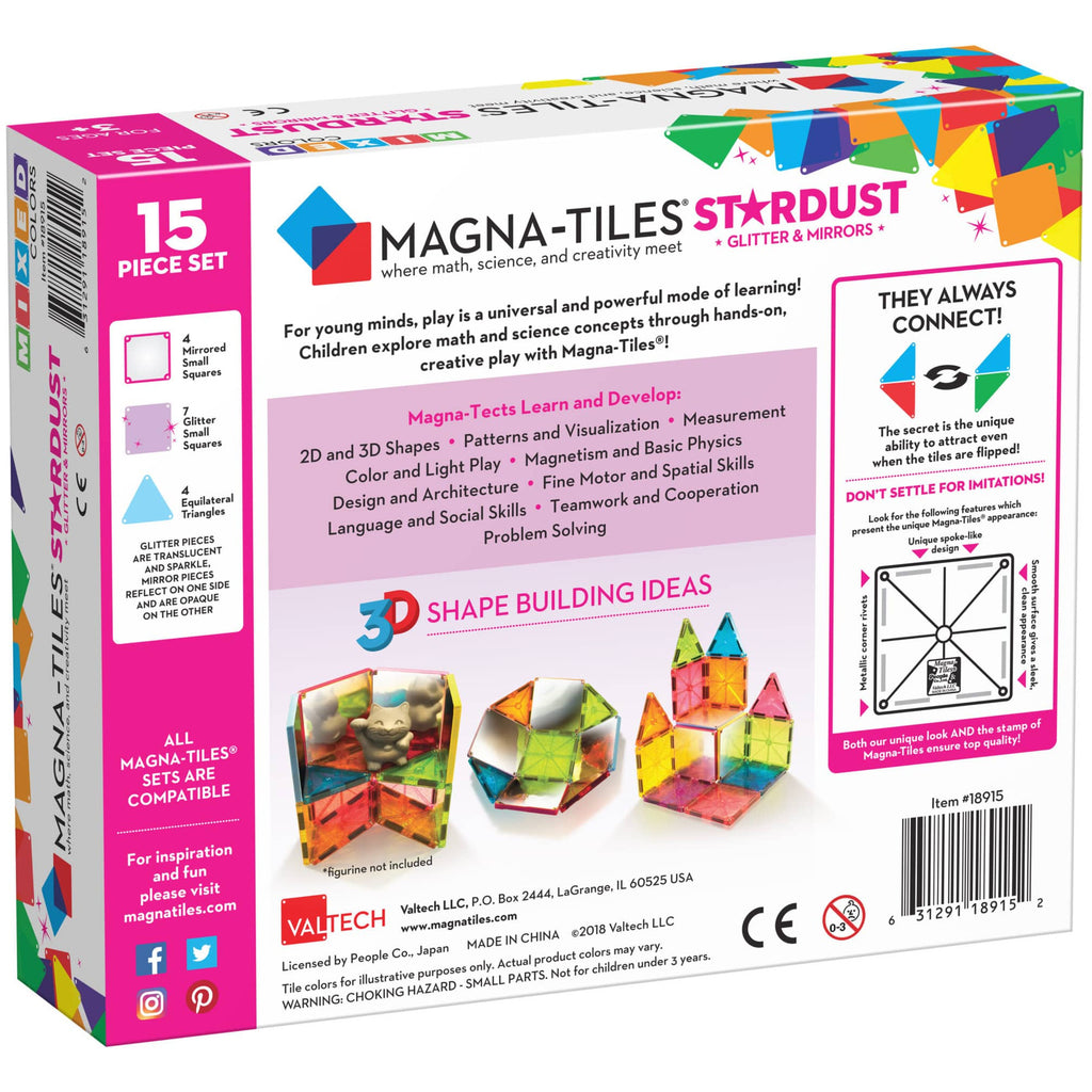Tessere Magnetiche Stardust - Set da 15 Pezzi - Magna-Tiles - Millemamme