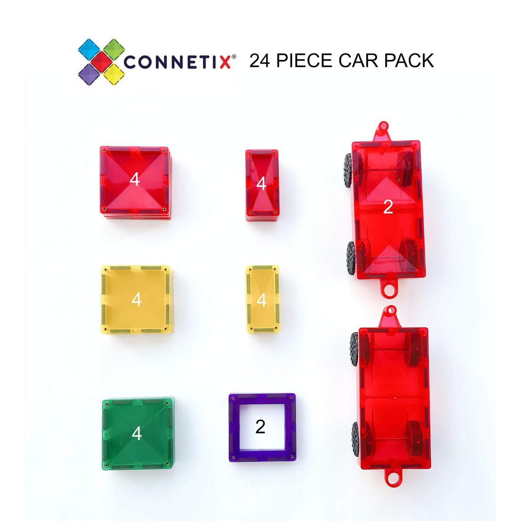 Tessere Magnetiche Traslucide - Set da 24 Connetix - Shop Millemamme