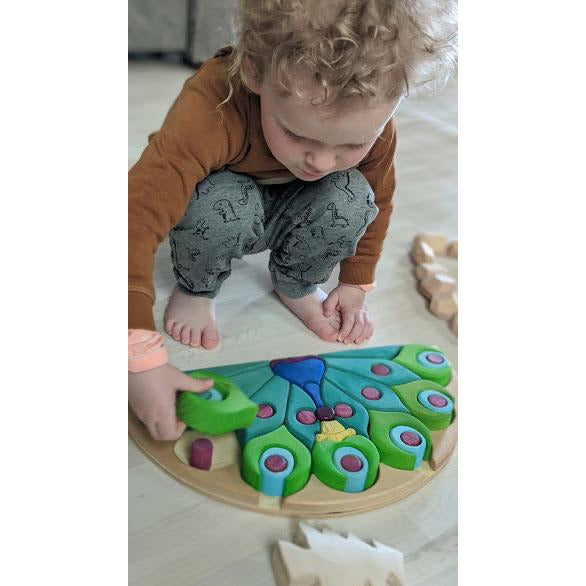 Puzzle Pavone in legno Bumbutoys - Shop Millemamme