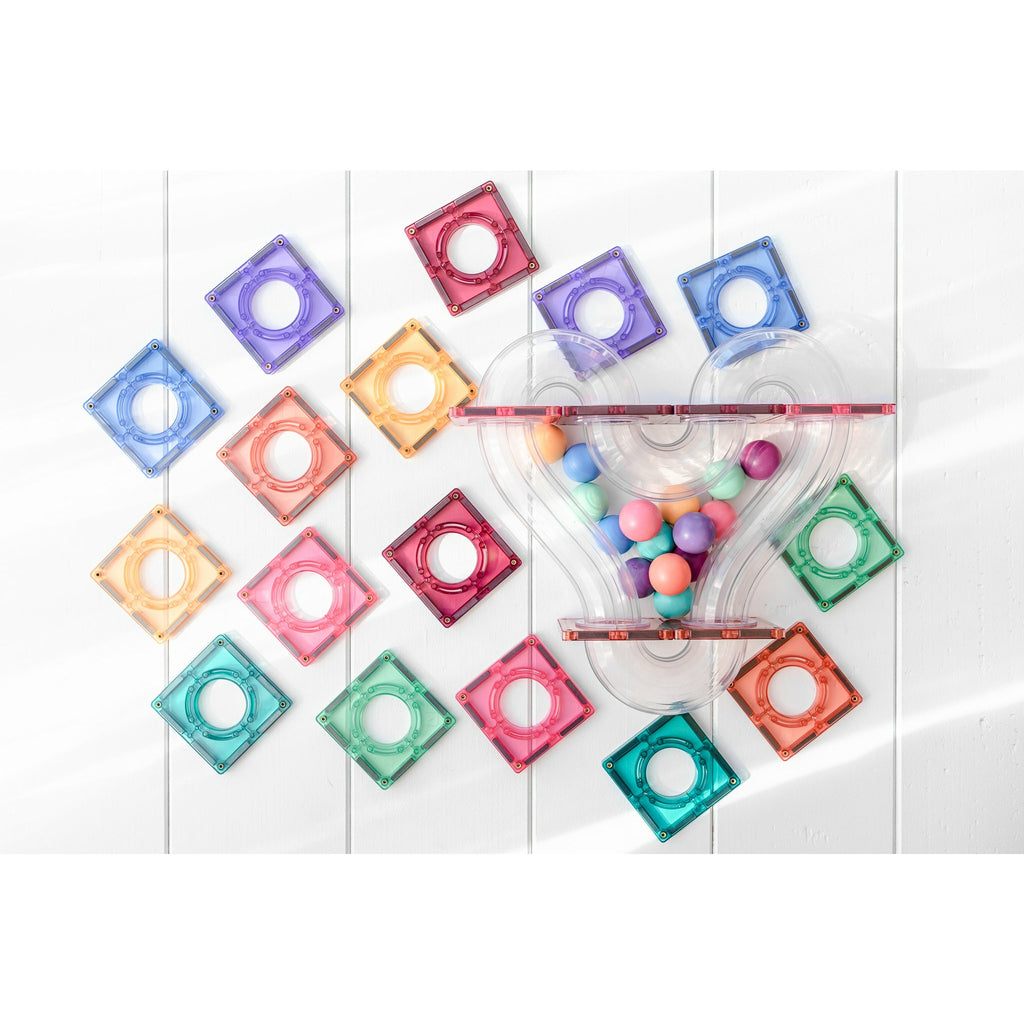 PRE-ORDINE Tessere Magnetiche Traslucide - Pista per biglie (ball run) - Colore Pastello - Connetix - Shop Millemamme